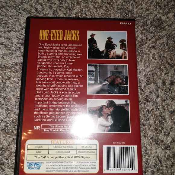 One Eyed Jacks Movie DVD - Picture 2 of 3